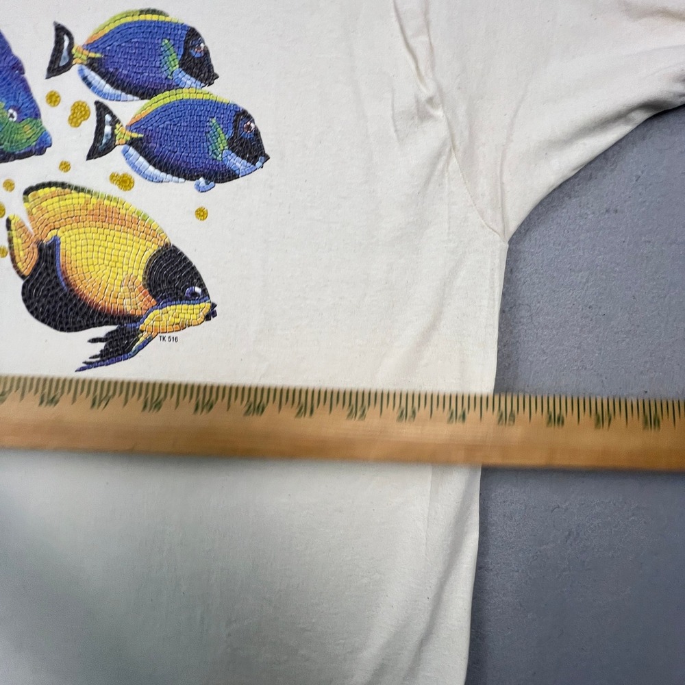 Florida Tropical Fish T-Shirt Mens XXL Delta Single Stitch Mosaic VTG 90s Tee - Picture 6 of 16